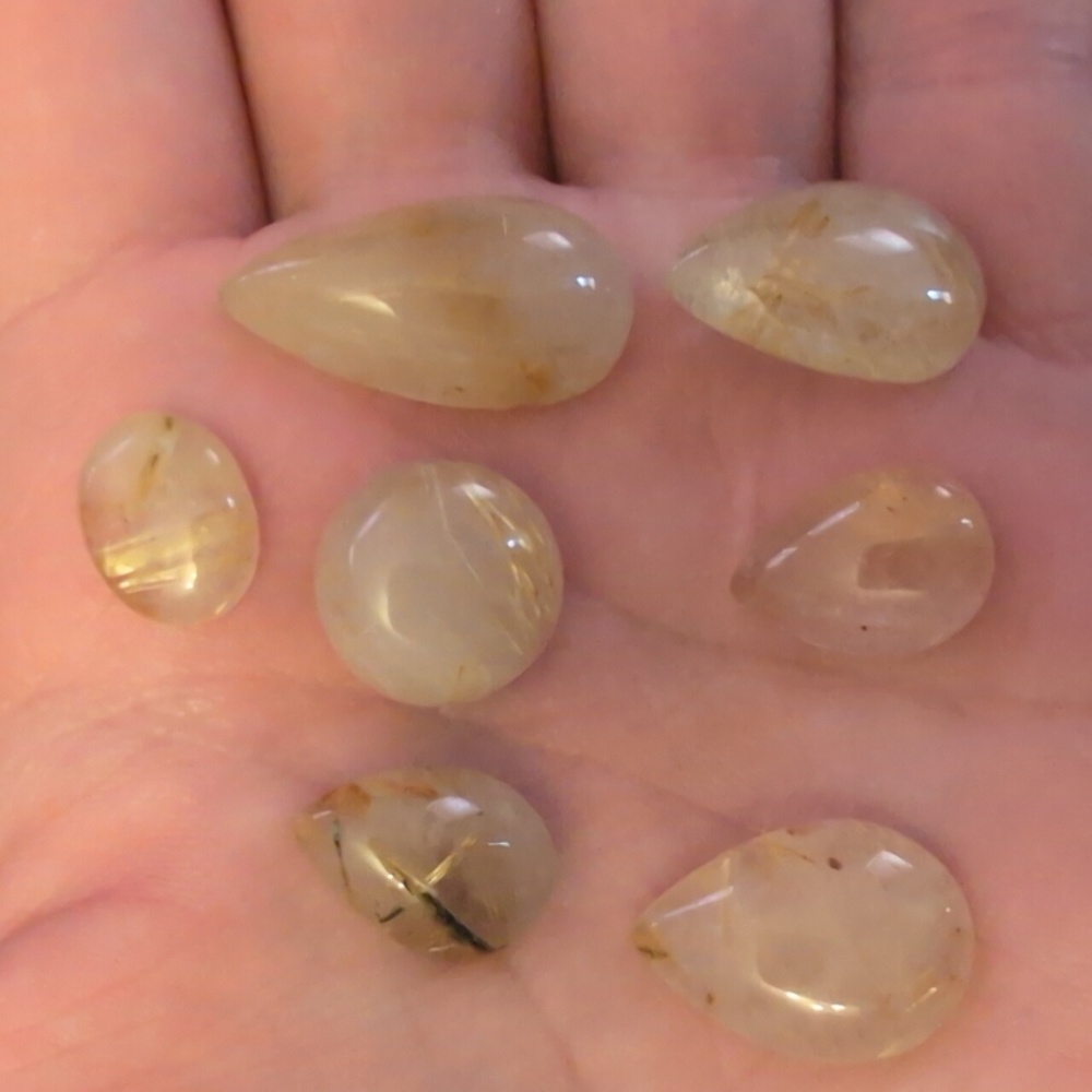 Gold Rutilated Quartz Cabochons - Picture 2 of 2